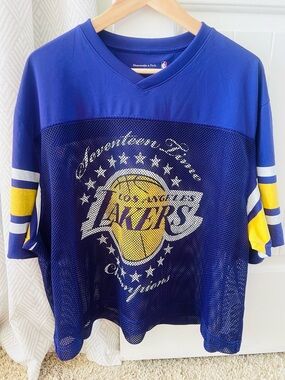 Abercrombie & Fitch Royal Blue NBA LA Lakers Mesh Jersey Tee Large